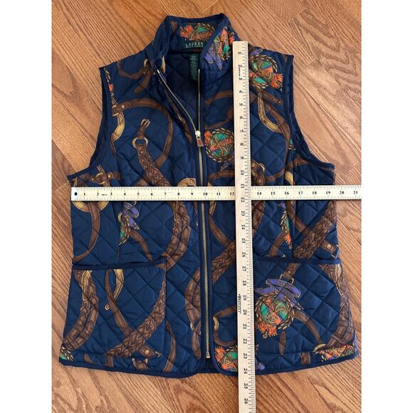 Lauren Ralph Lauren Vintage Equestrian Themed Puffer quilted Vest Womens Size L - Picture 5 of 8